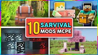 Top 10 survival mods  for minecraft pocket edition || Best Minecraft mods 1.18 || Criptbow Gaming ||