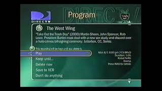 DirecTV/TiVo DVR menu (2005) [45 sec]