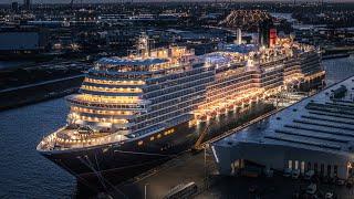 A Royal Visit to Hamburg: Queen Anne’s Arrival, Pier Scenes & Night Departure | Cunard Cruise Ship