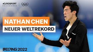 Nathan Chen stellt neuen Weltrekord im Eiskunstlauf auf | Olympische Winterspiele 2022