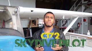The day of a skydive pilot. With preflight inspection and first person view from the C172
