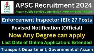 APSC Enforcement Inspector 2024: Revised Notification