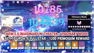 New 5.0 Imaginarium Theater : Visionary Mode Act 10 Update Full Star - 1200 Primogem Reward