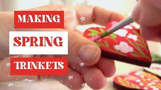 Painting spring trinkets  Romanian traditional Mǎrțişor folk painting proccess - chill vlog