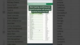 Auto Complete in Excel Online (Data Validation) #excel #shorts