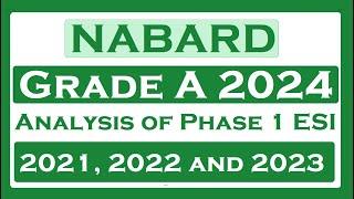 NABARD Grade A 2024: Phase 1 ESI Analysis of last three exams!