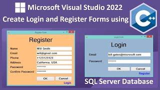 Create Login and Register Forms Using C++ and Visual Studio 2022 with SQL Server