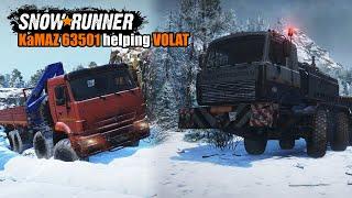 KaMAZ 63501 clearing the way in Amur | Snowrunner 4K