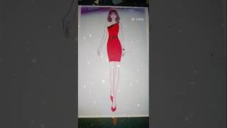 Satisfied art cute girl dress design idea#creative#artandcraft#satisfying#shortsfeed#shorts#short