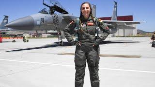 First Female F-15C Fighter Pilot Capt Annalisa Sanfilippo at 144th Fighter Wing