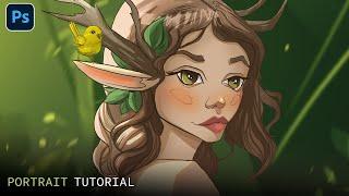 Illustration process  tutorial in 10 Min - Portrait class