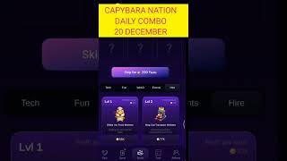 Capybara Nation Daily Combo Card Today | Capybara Nation combo 20 December@CryptoTechSunil