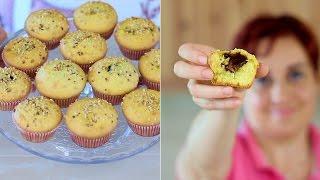 MUFFIN CUOR DI NUTELLA Ricetta Facile - Nutella Heart Muffins Recipe