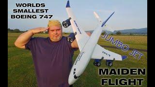 WORLDS SMALLEST RC Boeing 747 Airliner 4x32mm 4 blade EDF Jumbo Jet Mode 2 RTF Maiden flight