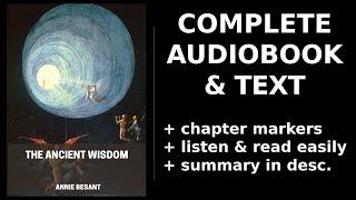 The Ancient Wisdom  By Annie Besant. FULL Audiobook