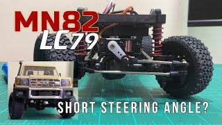 MN82 LC79 Short steering angle?