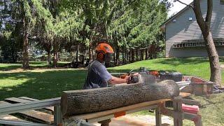 Milling a Cherry Log with my Stihl MS 661 and Logosol F2+