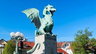 The dragons on the Dragon Bridge  ljubljana , Slovenia 