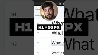 Standard font sizes in figma, 56px h1, etc