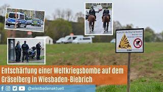 Entschärfung einer Weltkriegsbombe in Wiesbaden Biebrich