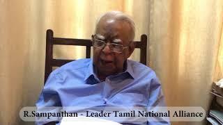 TNA Leader Mr. R. Sampanthan's Message to the Tamil Diaspora on April 30th 2020