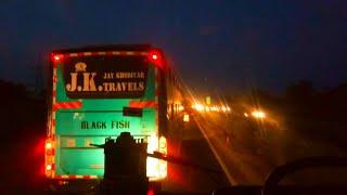 JK Travels(Jay Khodiyar) Black Fish Bus Way To Gujarat || Night Bus Driving || New Payal Travels