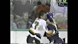 Mike Hartman vs Shane Churla NHL Oct 25/89