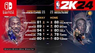 NBA 2k24 Nintendo Switch - Los Angeles Clippers Vs Indiana Pacers Full Gameplay