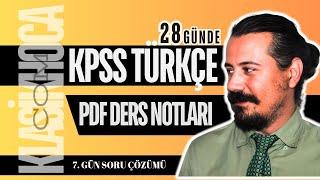 7. GÜN SORU ÇÖZÜMÜ | FİİLİMSİLER | 2025 KPSS TÜRKÇE KONU ANLATIMI PDF DERS NOTLARI