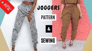 Joggers Pattern drafting and Sewing Tutorial || with pockets || DIY || pant tutorial