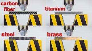 HYDRAULIC PRESS VS TITANIUM AND CARBON FIBER, BENDING TEST