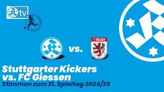 21. Spieltag Regionalliga Südwest 2024/25 Stimmen Stuttgarter Kickers - FC Giessen