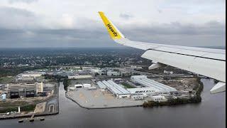 Spirit Airlines A320-NEO descent, landing, and gate arrival in Philadelphia ( PHL )