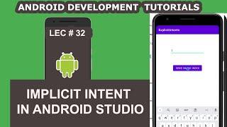 Implicit Intent in Android Studio | 32 | Android Development Tutorial for Beginners