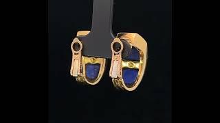 18k Yellow Gold Boucheron Lapis Ear Clips #designyard #vintageboucheron #boucheronearrings #earrings