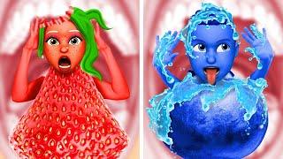 ROUGE vs BLEU – Manger des ALIMENTS de LA MÊME Couleur | Épreuves de Squid Game par LALAL'R Emoji