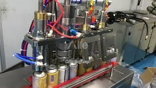 AILE Semi Automatic Butane Gas Aerosol Filling Machine With 2 gas heads(test video)