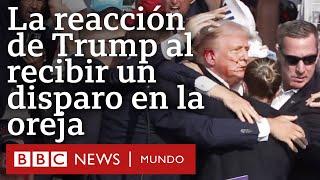 El momento en que evacúan a Donald Trump tras recibir un disparo en la oreja