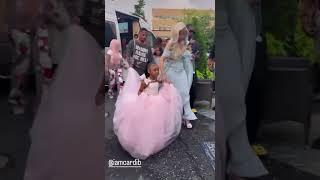 Cardi B and her family arriving at Kulture’s birthday party  #cardib