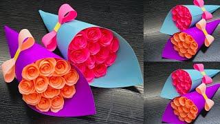 How To Make A Stunning Paper Flower Bouquet | DIY Gift Idea | Valentine's Day Craft | Paper flowers