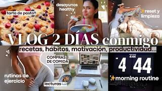 5am RUTINA DE MAÑANA FIT Y PRODUCTIVA, MOTIVACIÓN EN VERANO! 48h vlog: comidas, compras, ejercicio