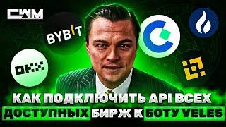 Как подключить API всех доступных бирж к боту VELES.