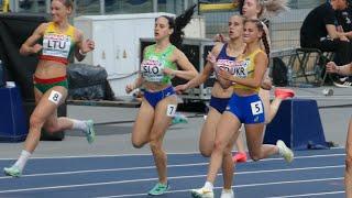 Diana Honcharenko (UKR) 1st Place 11.55 PB 2nd Lucija Potnik (SLO) 11.68 100 m Women Chorzow 2023