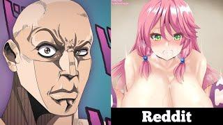 Redo of Healer Female Edition | Anime vs Reddit (the rock reaction meme)