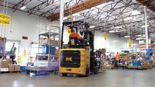 Total Warehouse -  Bendi VNA Forklift & Big Joe Joey Order Picker fleet at work on a loading dock