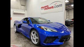 2020 CorvetteSOLDSOLDSOLDStingray Coupe1LT Elkhart Lake Blue Met with just 1200kms! Munro Motors