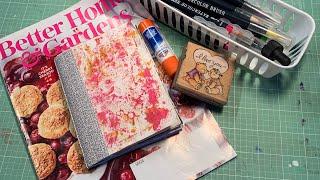 Glue Book Play - Breaking Up Blank Pages With A Magazine And Watercolor Pens