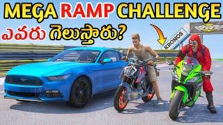 Mega Ramp Challenge | Dubble Mega Ramp | Gta 5 Gameplay In Telugu