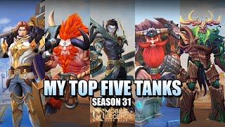 MY TOP TANKS FOR RANKING IN SEASON 31