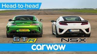 Honda  (Acura) NSX vs Mercedes-AMG GT R – DRAG RACE, ROLLING RACE & BRAKE TEST | Head-to-Head